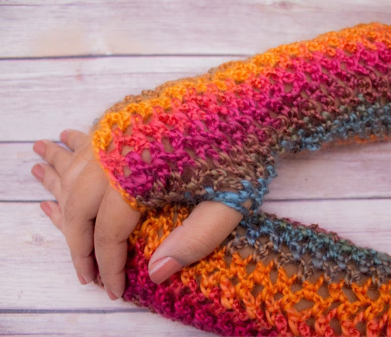 Autumn Colored Fingerless Glove